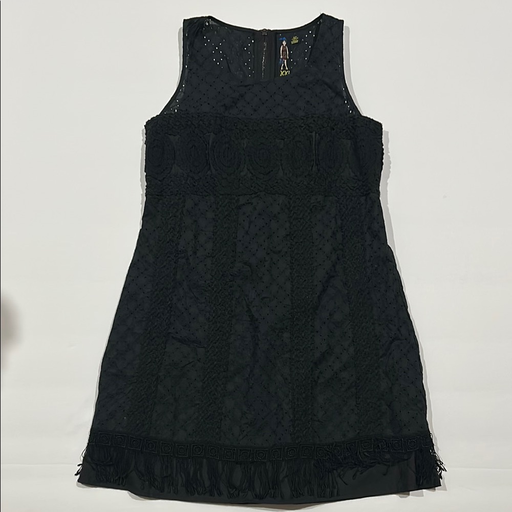 Forever 21 Black Ruffled Sheath Mini Dress